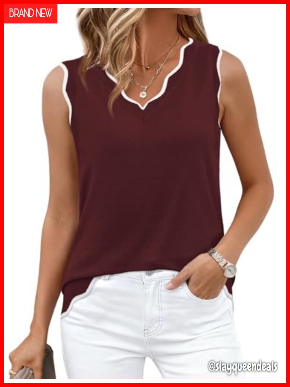 Sleeveless Sweater Tank Top V-Neck Slim Fit Business Casual Layering